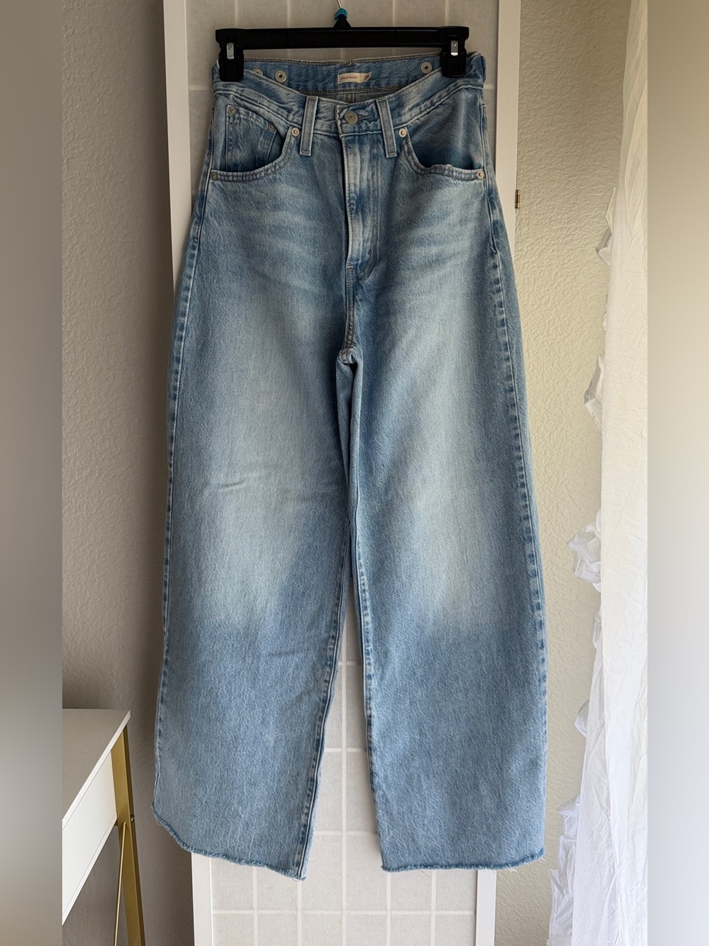 Levi's Light Wash High-Rise Wide-Leg Jeans